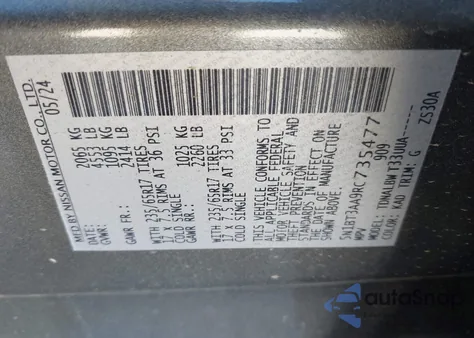 2024 Nissan Rogue S Fwd z USA, uszkodzony, nr VIN 5N1BT3AA9RC735477